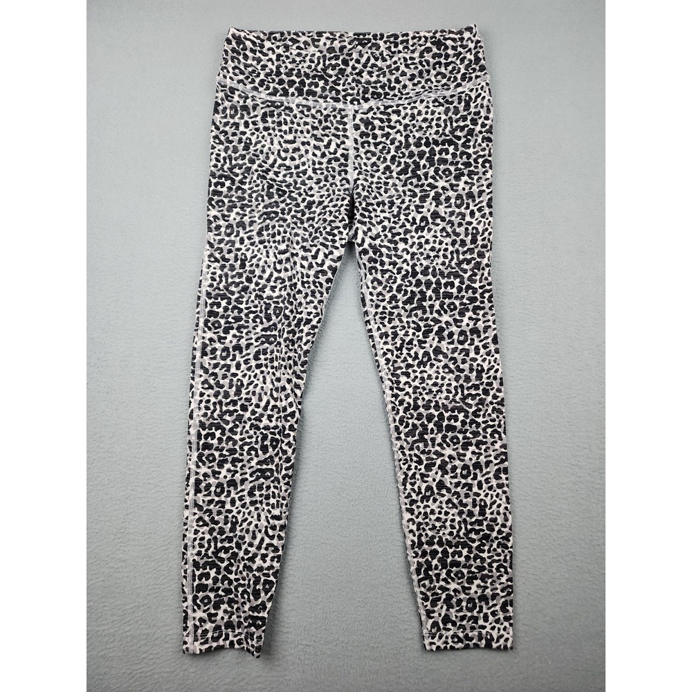 Outdoor Voices Leggings Womens L Black Leopard Print Ankle Yoga Gym Stretch